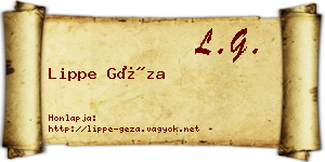 Lippe Géza névjegykártya